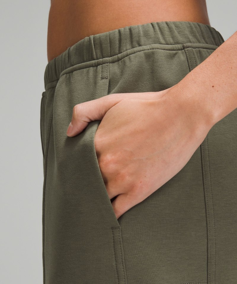 Lululemon Cotton-Blend Double-Knit Mid-Rise Cargo Pant Army Green Online Outlet Sale
