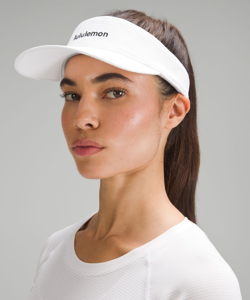 Lululemon Removable Sweatband All-Sport Visor *Wordmark White / Black Online Outlet Sale