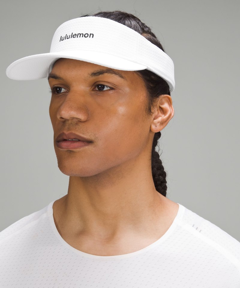 Lululemon Removable Sweatband All-Sport Visor *Wordmark White / Black Online Outlet Sale