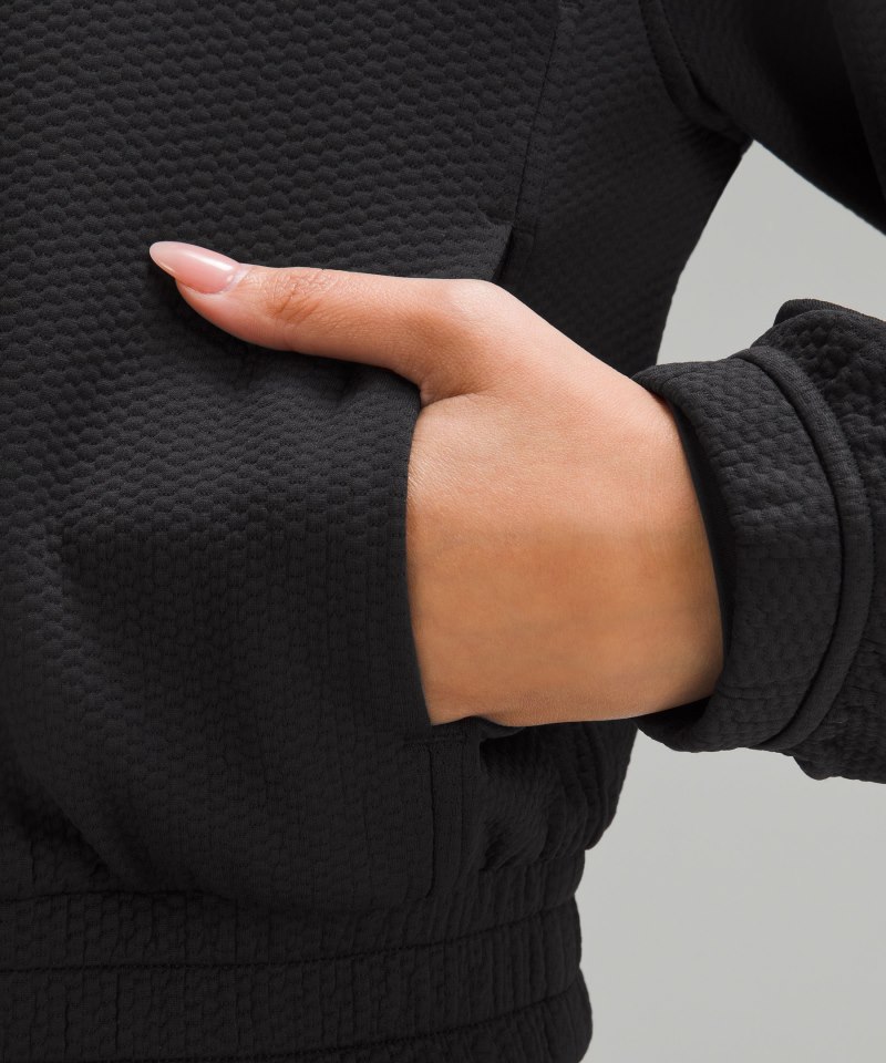 Lululemon Bubble-Knit Zip Up Black Online Outlet Sale
