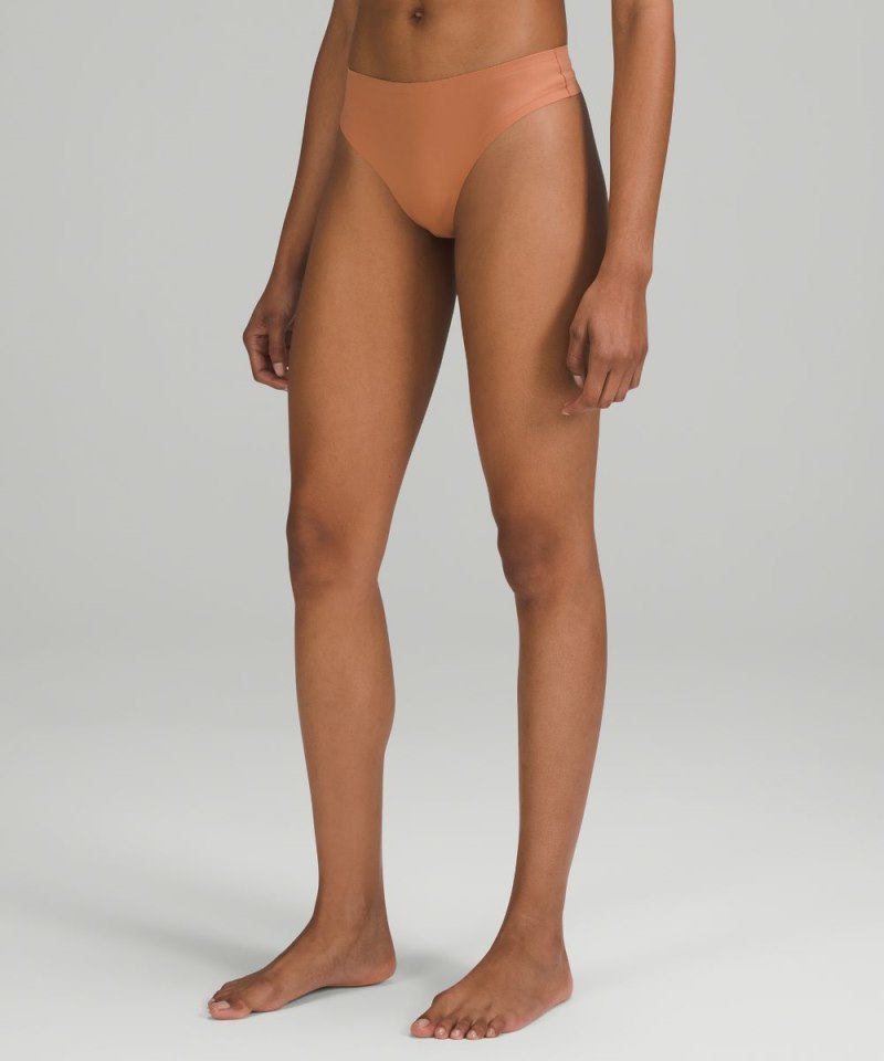 Lululemon InvisiWear Mid-Rise Thong Underwear Dusty Clay Online Outlet Sale
