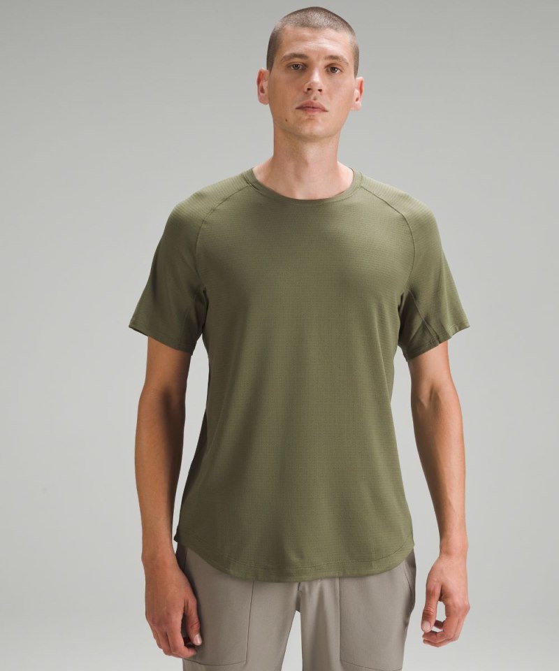 Lululemon License to Train Short-Sleeve Shirt Medium Olive Online Outlet Sale