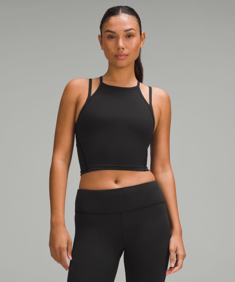 Lululemon Wunder Train High-Neck Cross-Back Tank Top Black Online Outlet Sale