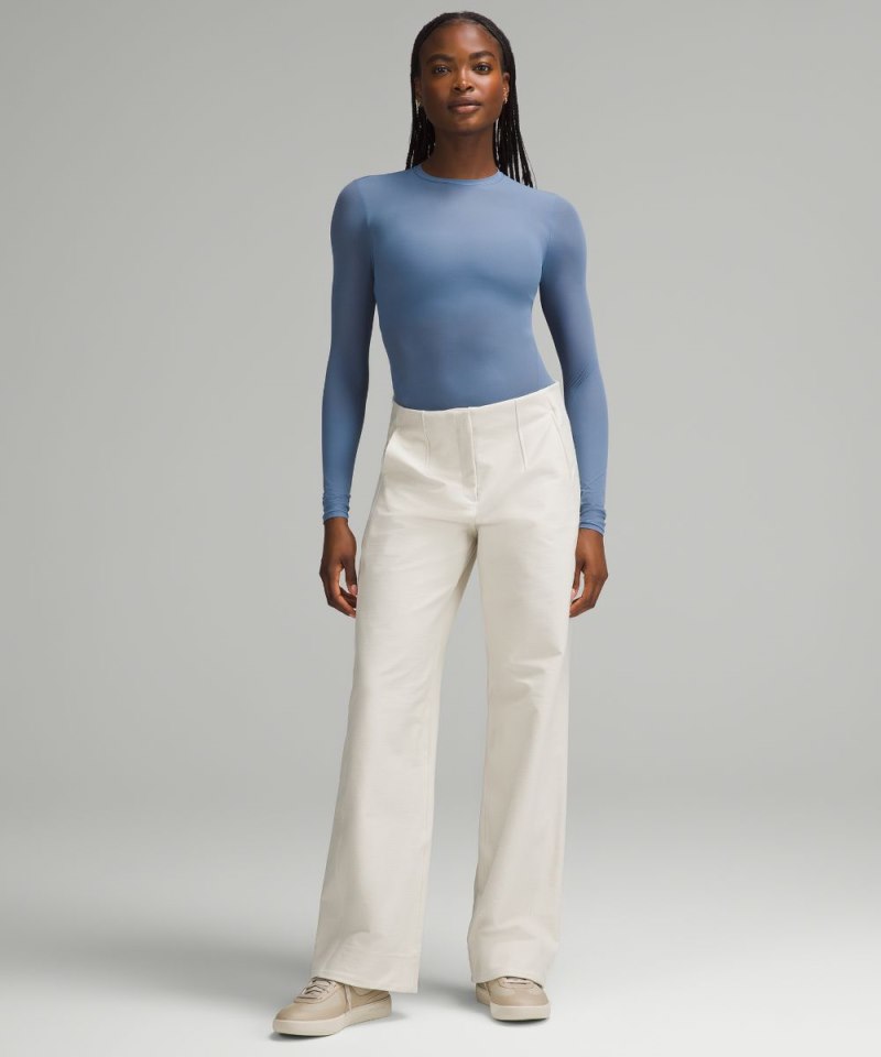 Lululemon Nulu Mesh Long-Sleeve Crewneck Bodysuit Oasis Blue Online Outlet Sale