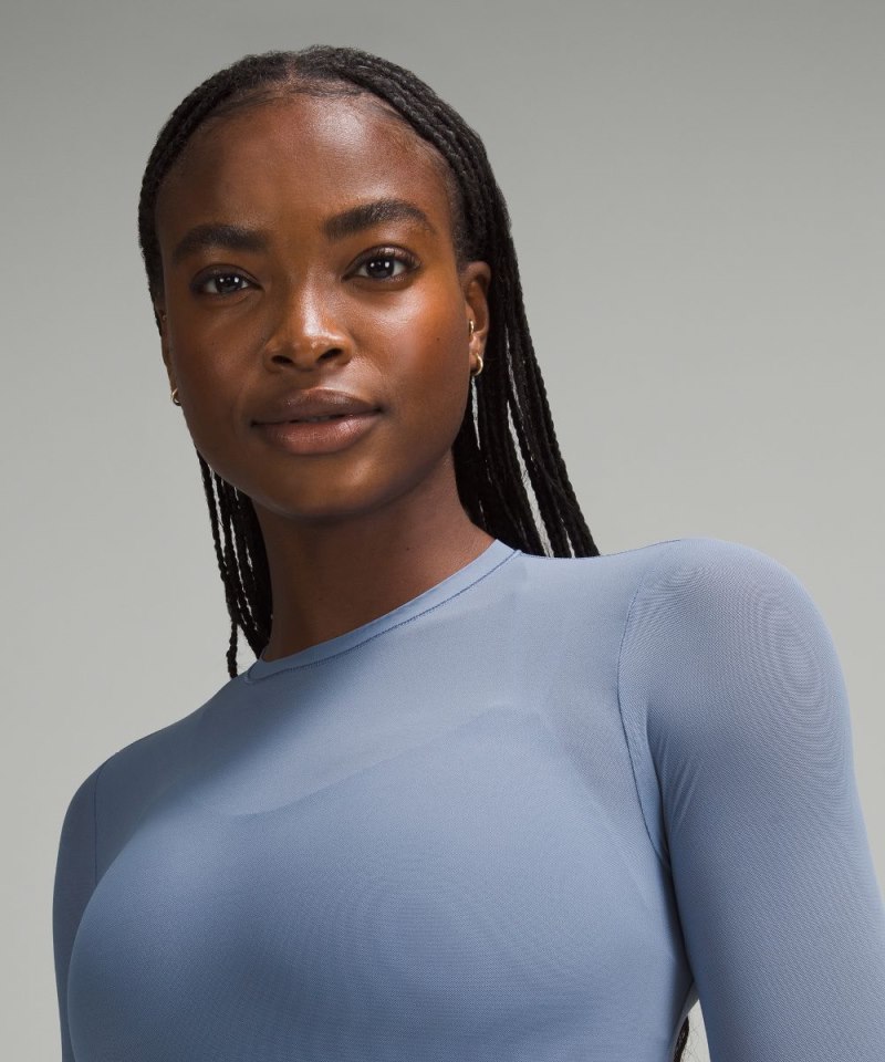 Lululemon Nulu Mesh Long-Sleeve Crewneck Bodysuit Oasis Blue Online Outlet Sale