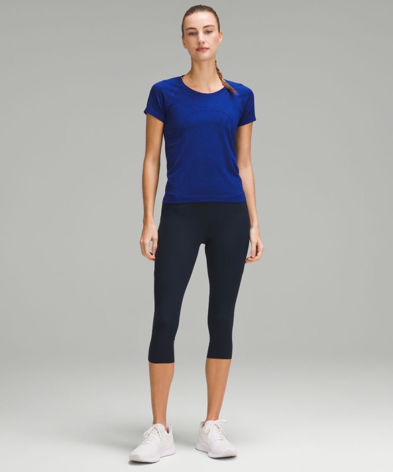 Lululemon Fast and Free High-Rise Crop with Pockets 19" True Navy Online Outlet Sale