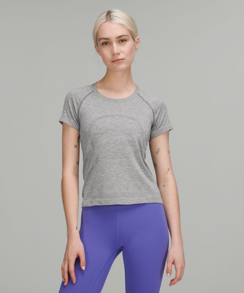Lululemon Swiftly Tech Short-Sleeve Shirt 2.0 *Waist Length Slate / White Online Outlet Sale