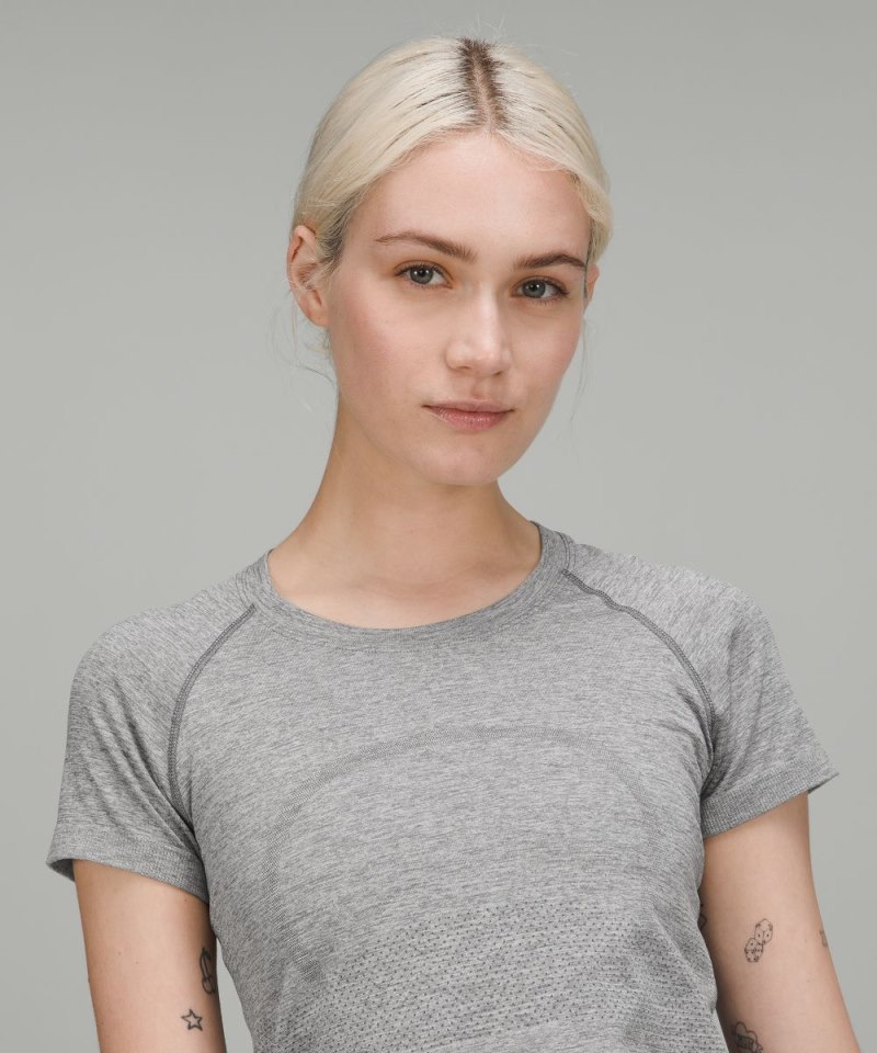 Lululemon Swiftly Tech Short-Sleeve Shirt 2.0 *Waist Length Slate / White Online Outlet Sale