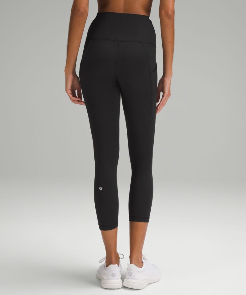 Lululemon Wunder Train High-Rise Crop with Pockets 23" Black Online Outlet Sale
