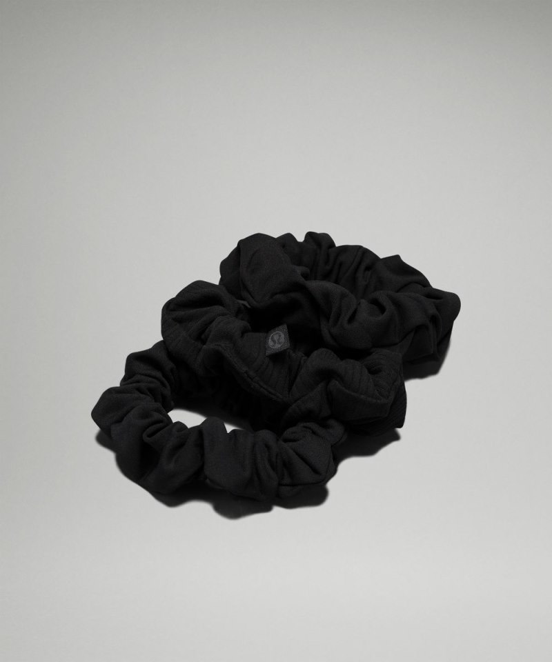 Lululemon Uplifting Scrunchies Nulu *3 Pack Black Online Outlet Sale