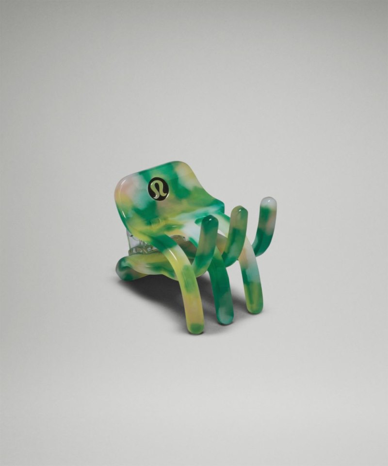 Lululemon Criss-Cross Claw Clip *Small Green Punch / Swirl Yellow Online Outlet Sale