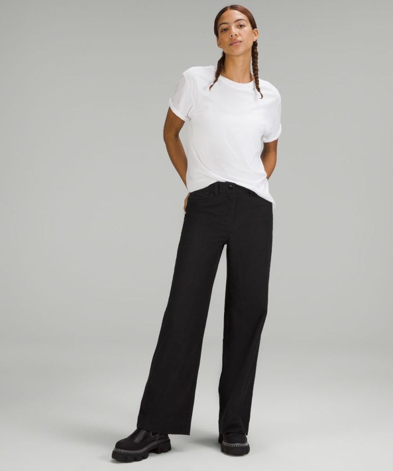 Lululemon City Sleek 5 Pocket High-Rise Wide-Leg Pant Full Length *Light Utilitech Black Online Outlet Sale