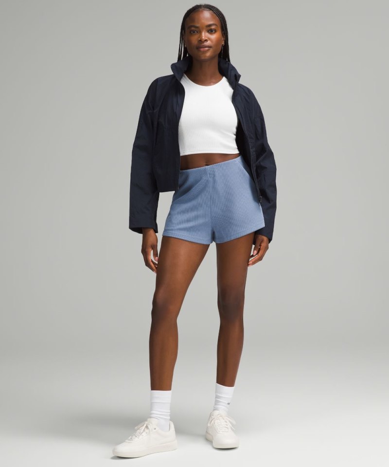 Lululemon Ribbed Softstreme High-Rise Short 2" Oasis Blue Online Outlet Sale