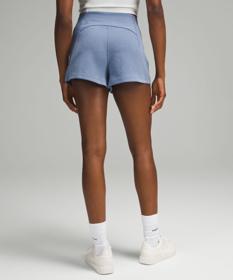 Lululemon Ribbed Softstreme High-Rise Short 2" Oasis Blue Online Outlet Sale