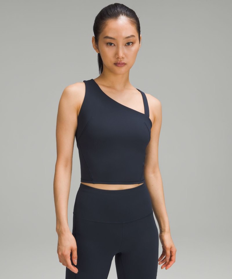 Lululemon Everlux Asymmetrical Tennis Tank Top True Navy Online Outlet Sale
