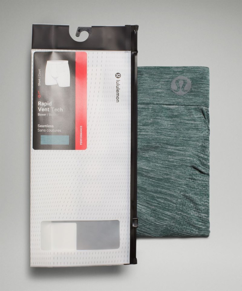 Lululemon Rapid Vent Tech Boxer 5" Heathered Medium Forest Online Outlet Sale