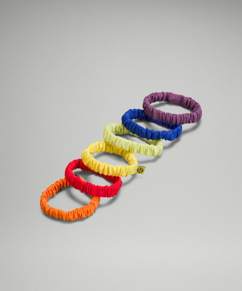 Lululemon Skinny Scrunchies *6 Pack Rainbow Online Outlet Sale