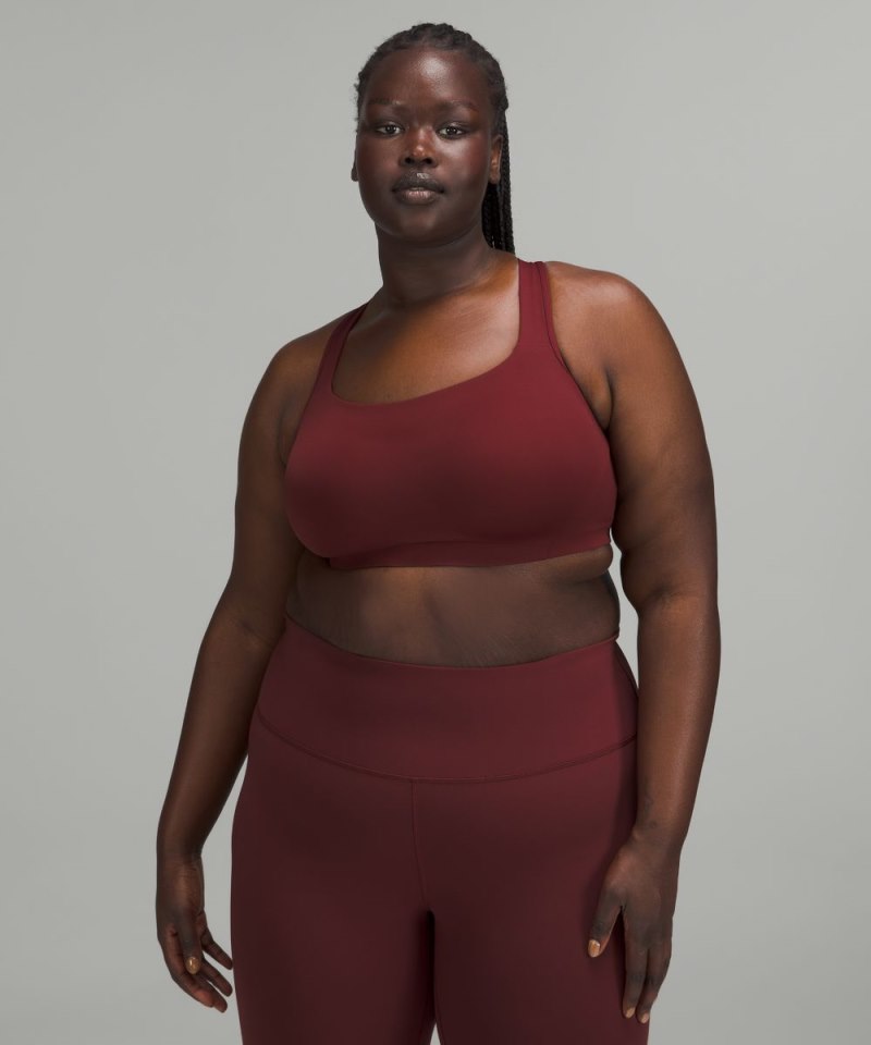 Lululemon All Powered Up Bra *Medium Support, A–G Cups Red Merlot Online Outlet Sale
