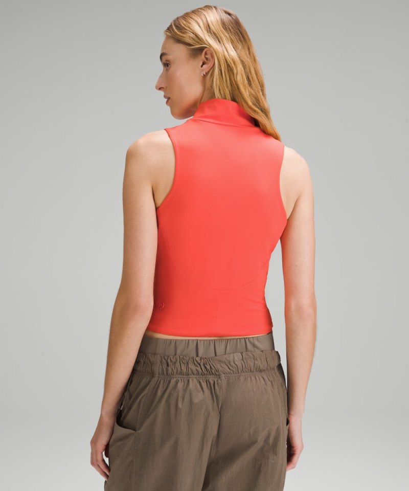 Lululemon Tight-Fit Lined Half-Zip Tank Top *Online Only Solar Orange Online Outlet Sale