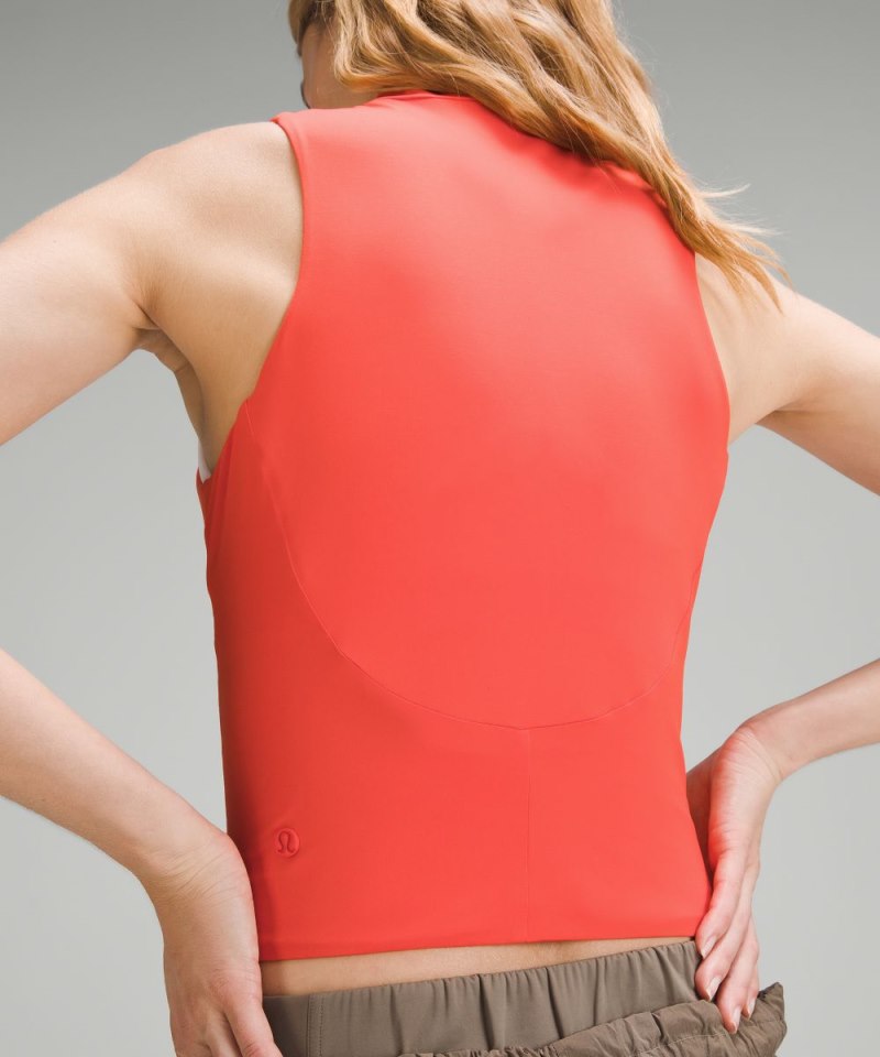 Lululemon Tight-Fit Lined Half-Zip Tank Top *Online Only Solar Orange Online Outlet Sale