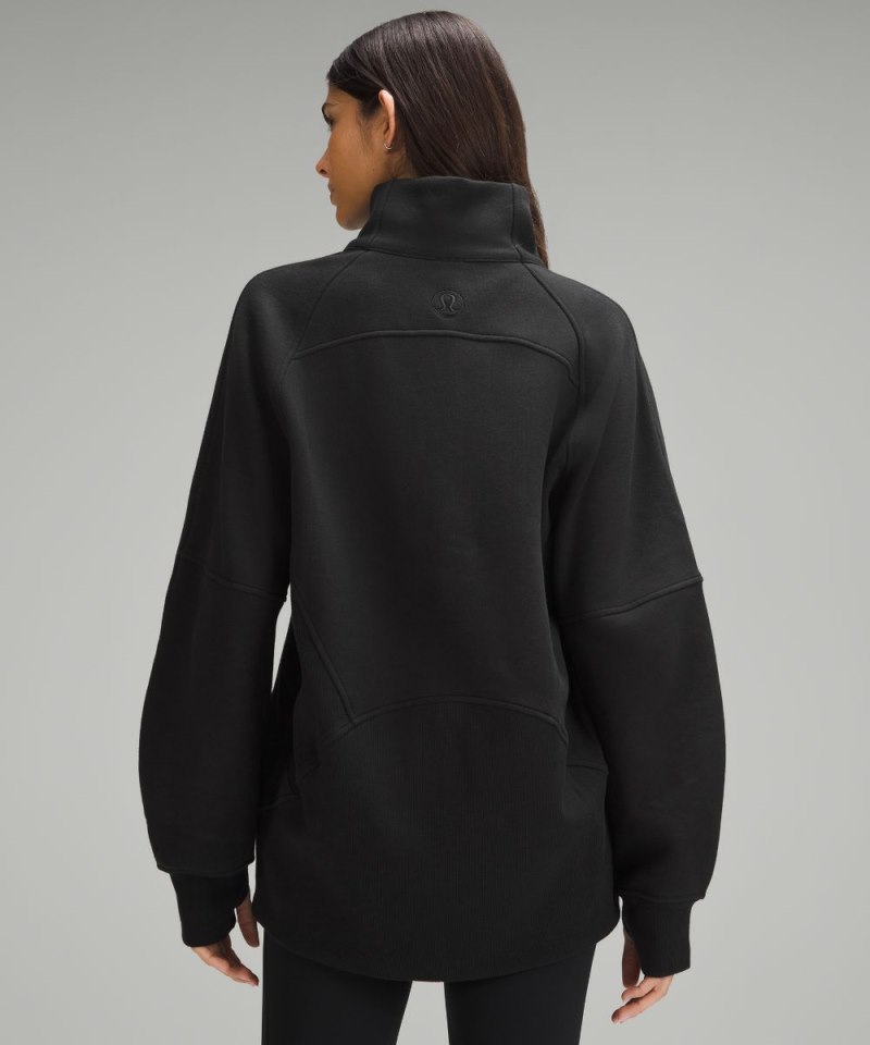 Lululemon Scuba Oversized Funnel-Neck Half Zip *Long Black Online Outlet Sale