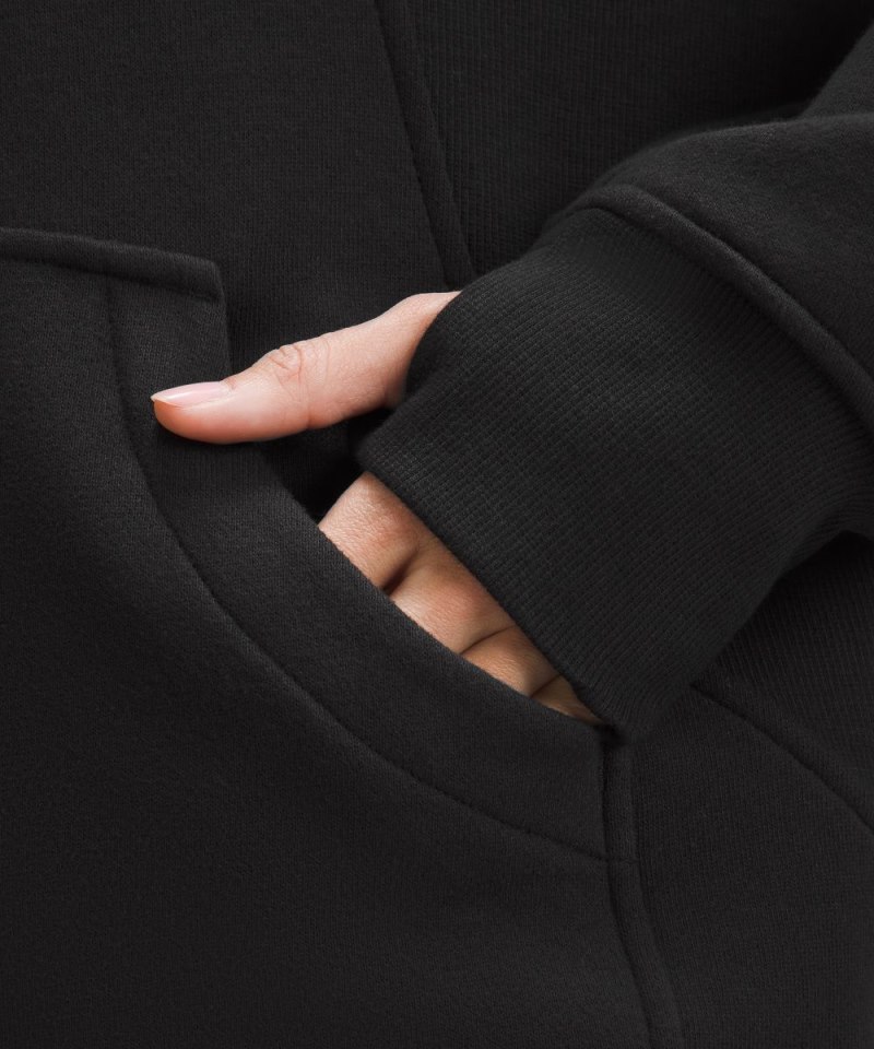 Lululemon Scuba Oversized Funnel-Neck Half Zip *Long Black Online Outlet Sale