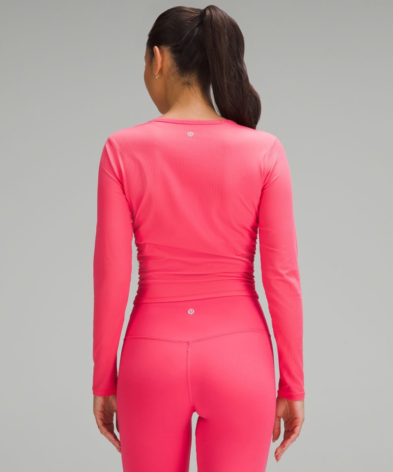 Lululemon All It Takes Ribbed Nulu Long-Sleeve Shirt Glaze Pink Online Outlet Sale