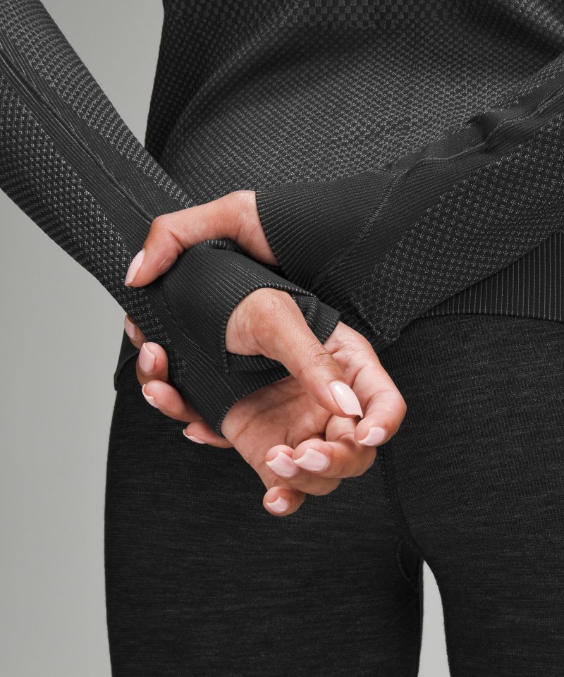 Lululemon Rest Less Pullover Curve Block Black / Rhino Grey Online Outlet Sale