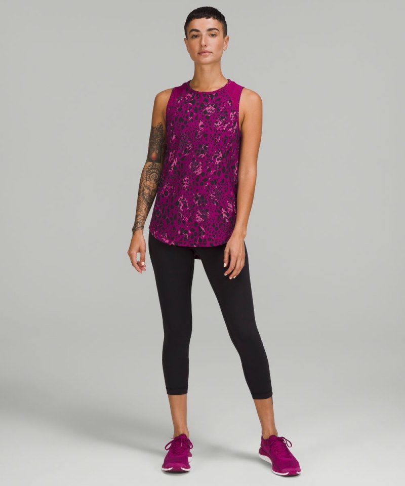 Lululemon Sculpt Tank Top *Back Vent Cheetah Camo Magenta Purple Multi / Magenta Purple Online Outlet Sale