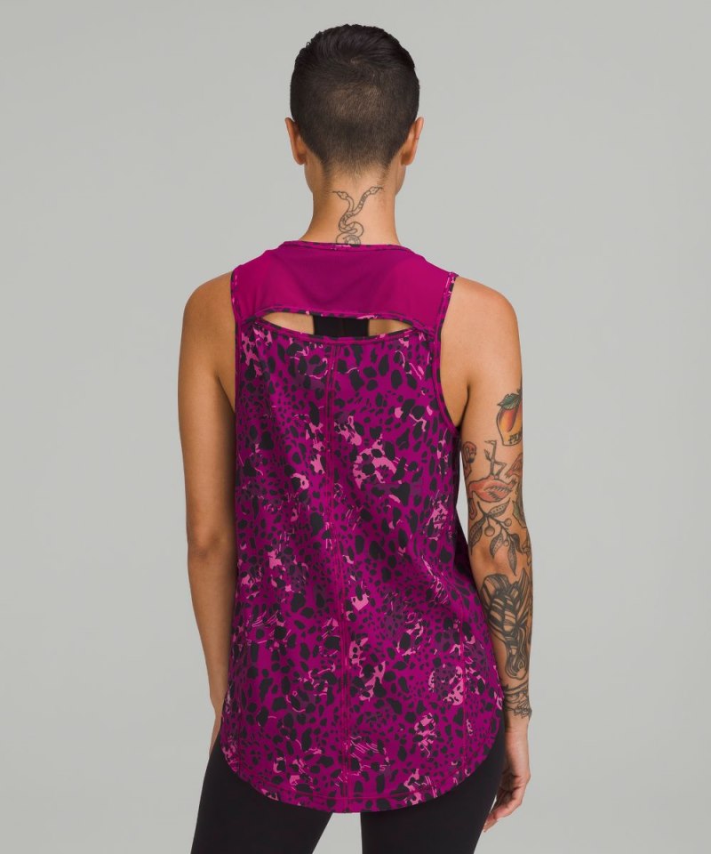 Lululemon Sculpt Tank Top *Back Vent Cheetah Camo Magenta Purple Multi / Magenta Purple Online Outlet Sale