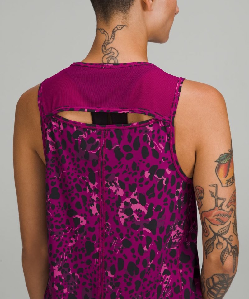 Lululemon Sculpt Tank Top *Back Vent Cheetah Camo Magenta Purple Multi / Magenta Purple Online Outlet Sale