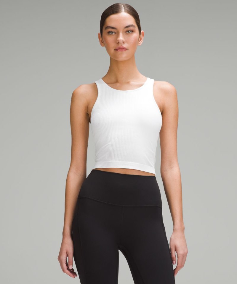 Lululemon Ebb to Street Cropped Racerback Tank Top *Light Support, B / C Cup White Online Outlet Sale