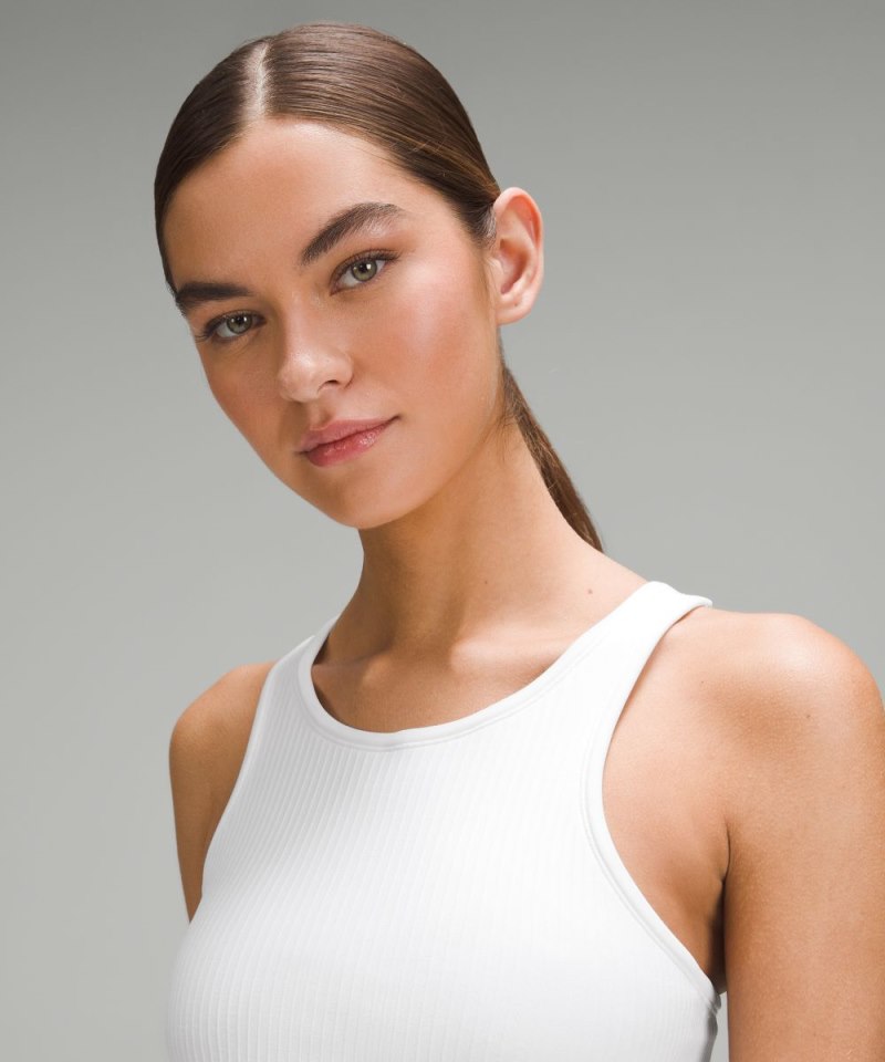 Lululemon Ebb to Street Cropped Racerback Tank Top *Light Support, B / C Cup White Online Outlet Sale