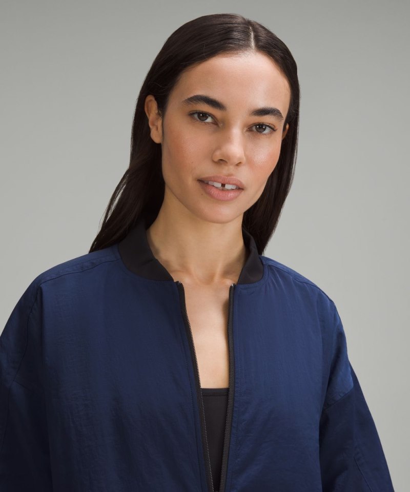 Lululemon Non-Stop Bomber Jacket *Reversible Night Sea / Black Online Outlet Sale