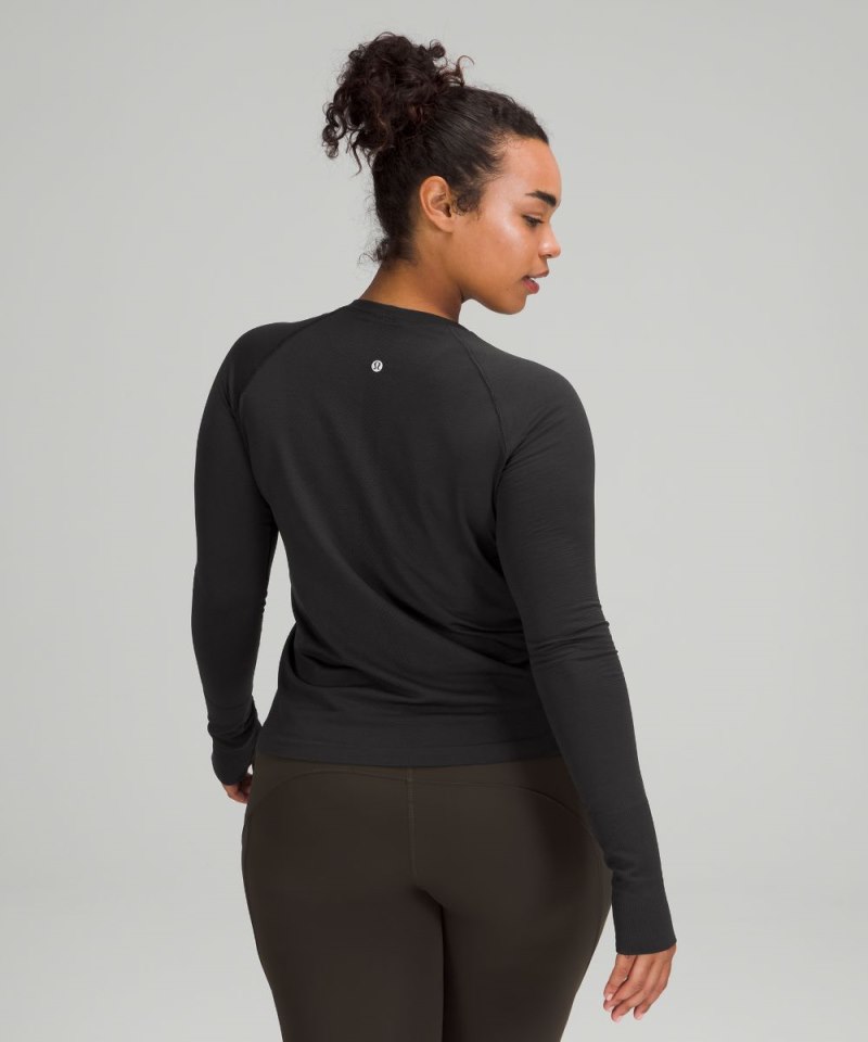 Lululemon Swiftly Tech Long-Sleeve Shirt 2.0 *Waist Length Black / Black (not available) Online Outlet Sale