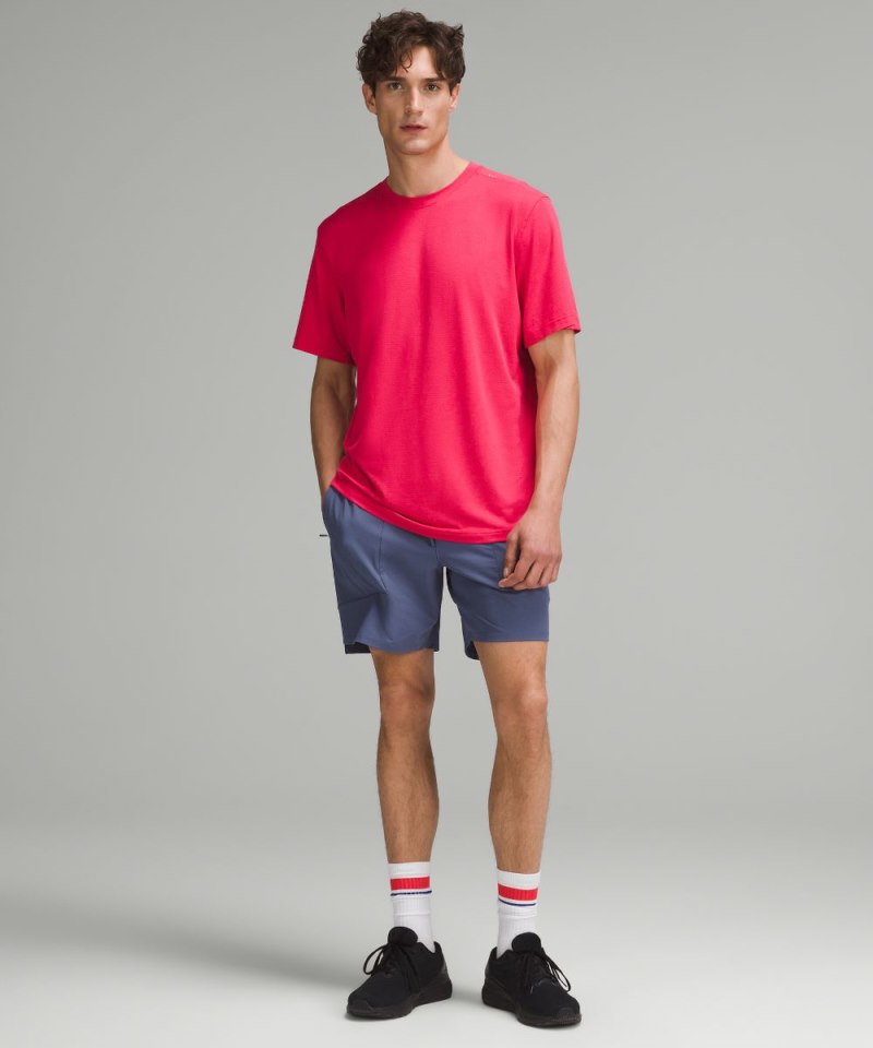 Lululemon License to Train Relaxed Short-Sleeve Shirt Cherry Mist Online Outlet Sale