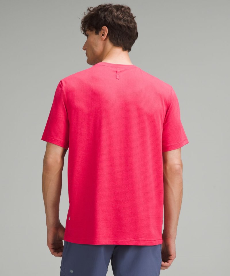Lululemon License to Train Relaxed Short-Sleeve Shirt Cherry Mist Online Outlet Sale
