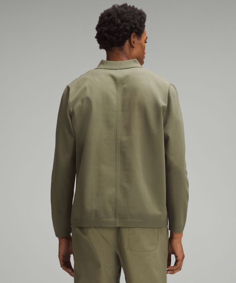 Lululemon Lightweight Knit Long-Sleeve Polo Shirt Medium Olive Online Outlet Sale