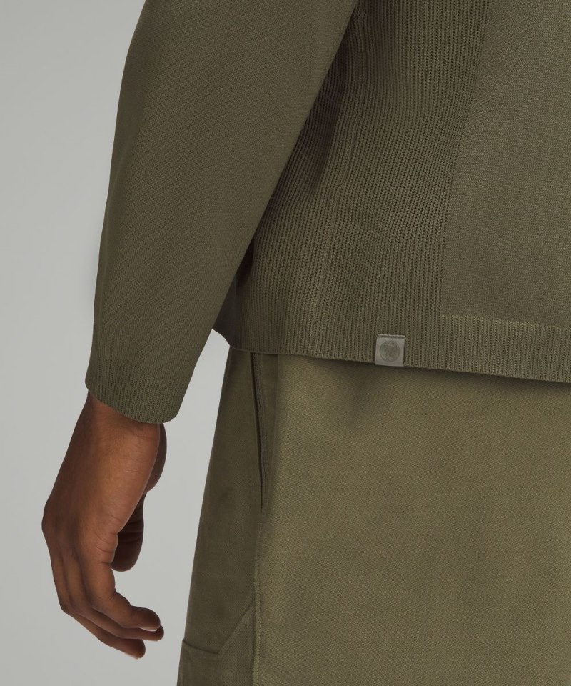 Lululemon Lightweight Knit Long-Sleeve Polo Shirt Medium Olive Online Outlet Sale