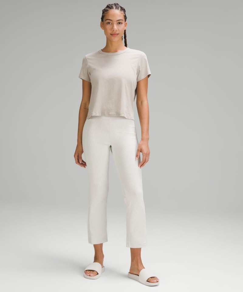 Lululemon Ribbed Softstreme Zip-Leg High-Rise Cropped Pant 25" Bone Online Outlet Sale