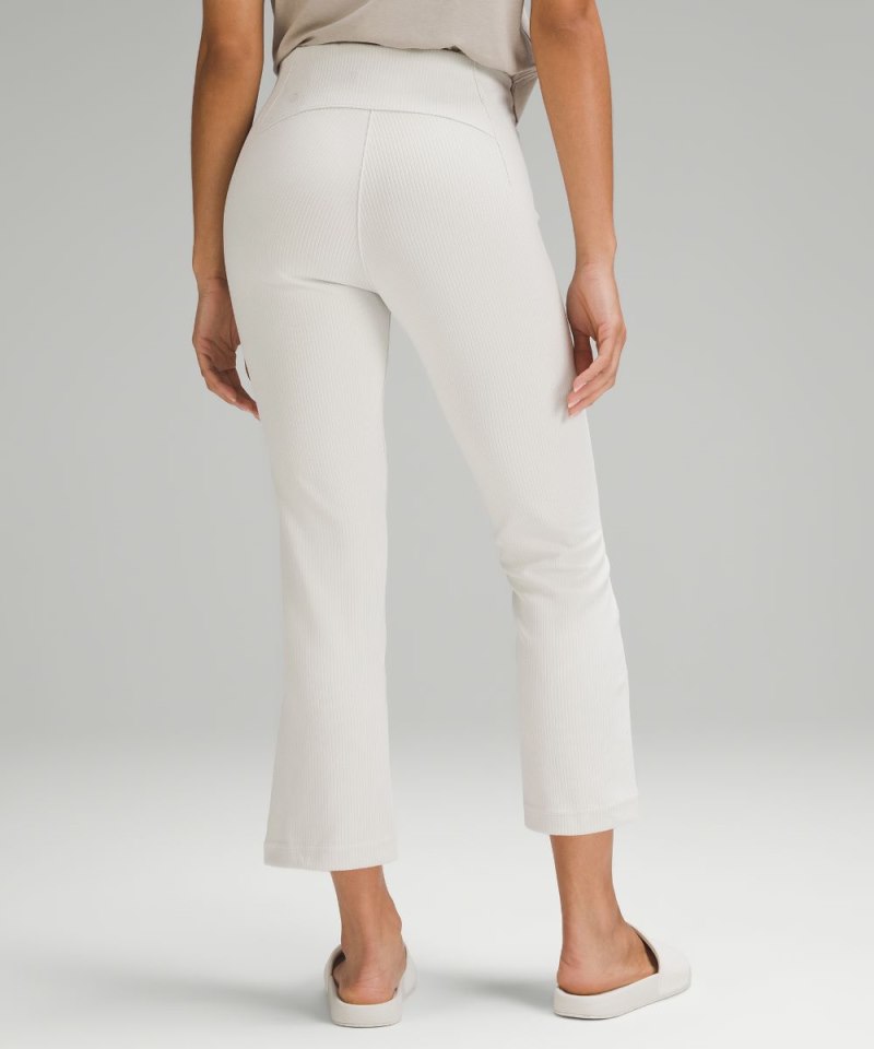 Lululemon Ribbed Softstreme Zip-Leg High-Rise Cropped Pant 25" Bone Online Outlet Sale
