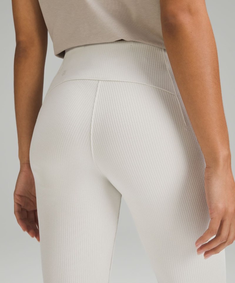 Lululemon Ribbed Softstreme Zip-Leg High-Rise Cropped Pant 25" Bone Online Outlet Sale