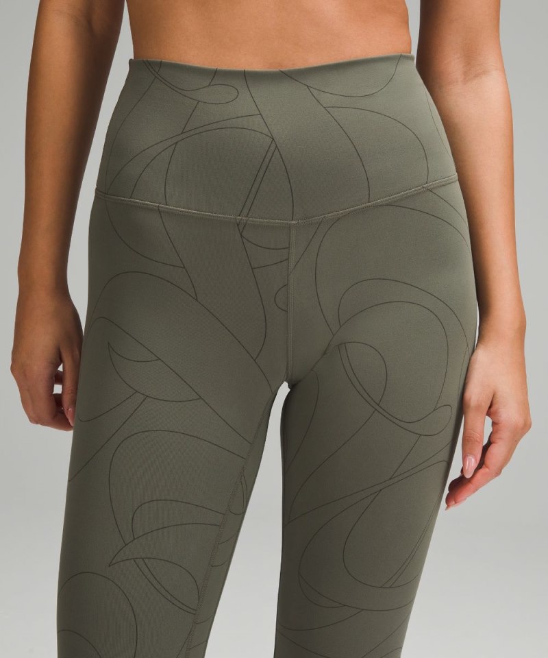 Lululemon lululemon Align™ High-Rise Pant 25" Scripted Yogo Army Green / Dark Olive Online Outlet Sale