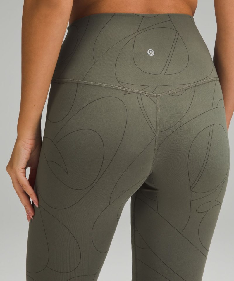 Lululemon lululemon Align™ High-Rise Pant 25" Scripted Yogo Army Green / Dark Olive Online Outlet Sale
