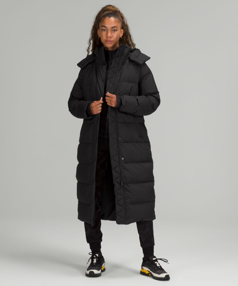 Lululemon Wunder Puff Long Jacket Black Online Outlet Sale