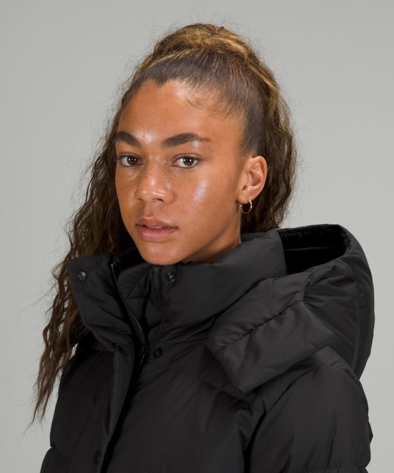 Lululemon Wunder Puff Long Jacket Black Online Outlet Sale