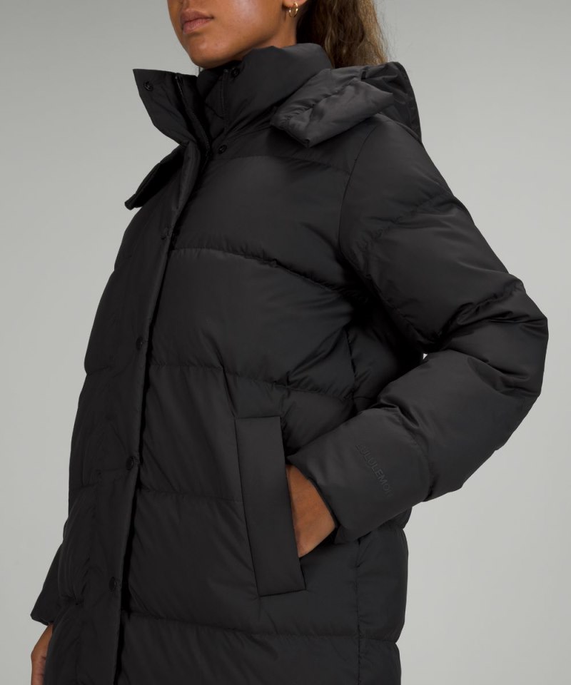 Lululemon Wunder Puff Long Jacket Black Online Outlet Sale