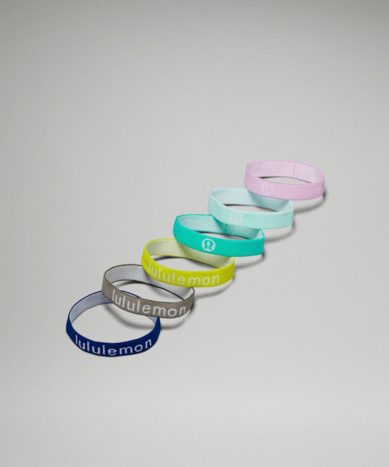 Lululemon Flat Hair Elastics *6 Pack Twice Blue / Burnside Green / Lichen Lime / Wander Teal / Ideal Mint / Vitapink Online Outlet Sale
