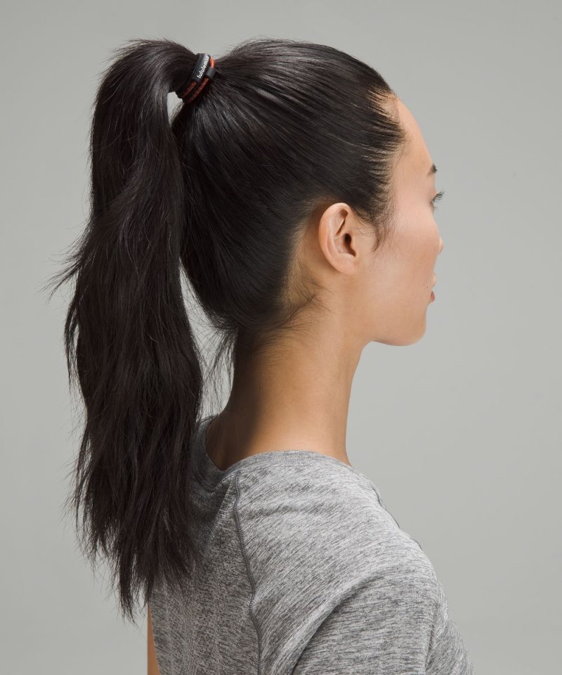 Lululemon Wordmark Hair Ties *6 Pack Black / Java / Aztec Orange / Gleam / Pale Linen / White Online Outlet Sale