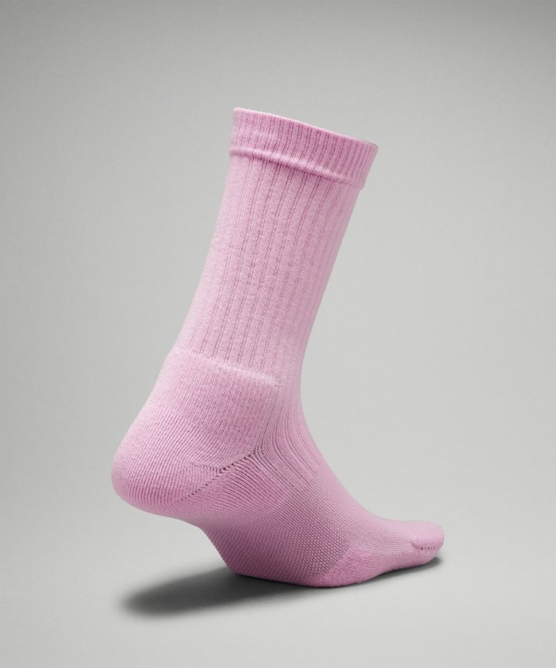 Lululemon Women's Daily Stride Ribbed Comfort Crew Socks Vitapink Online Outlet Sale
